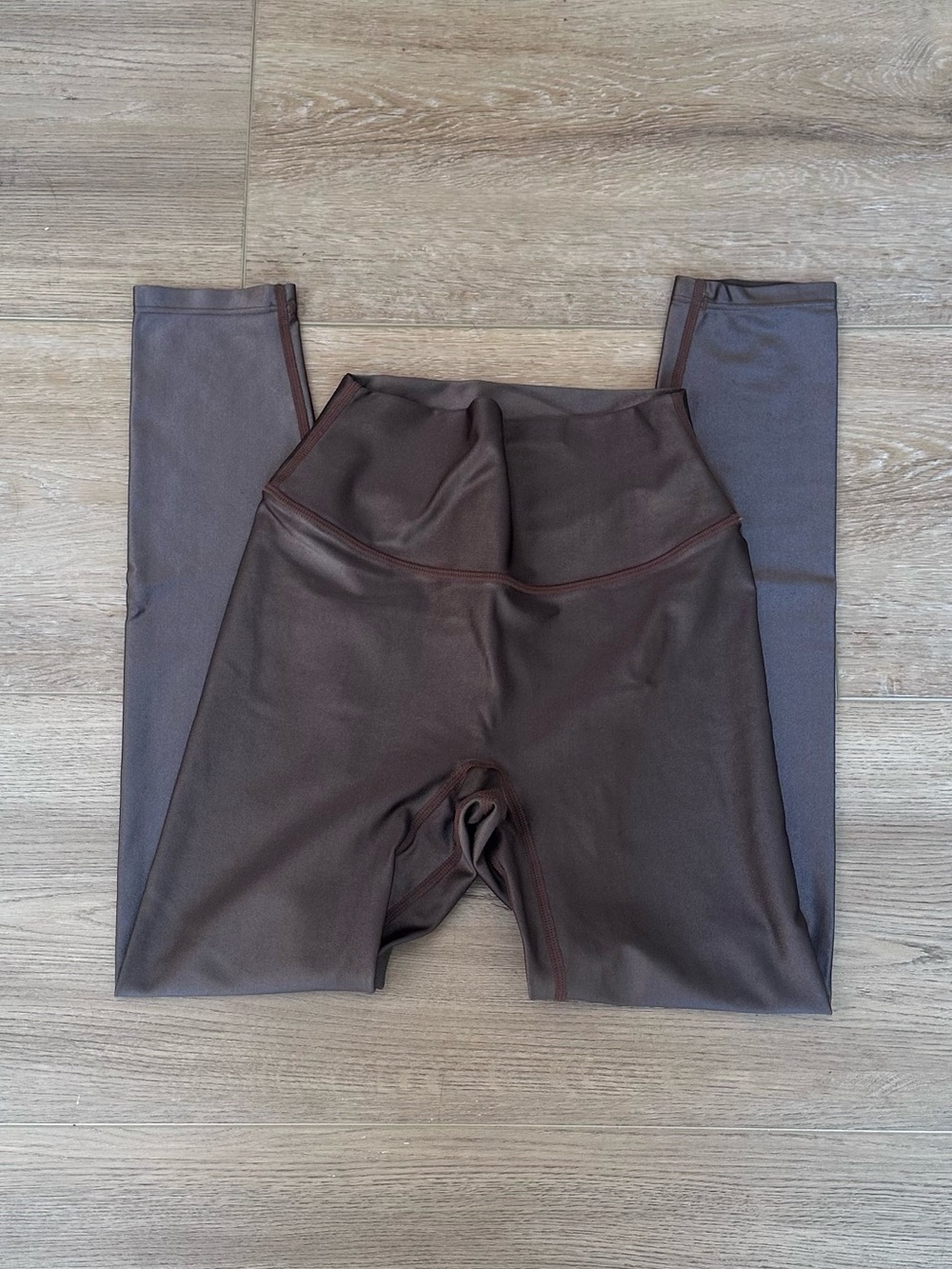 High-Rise High Shine Brown Performance Leggings